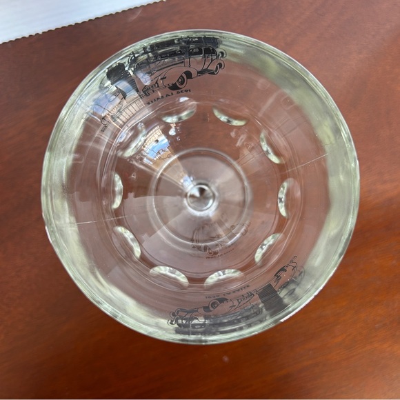 Vintage  "1936 La Salle" Thumbprint Stemmed Goblets Set of 2 Classic Car Barware - Picture 8 of 12